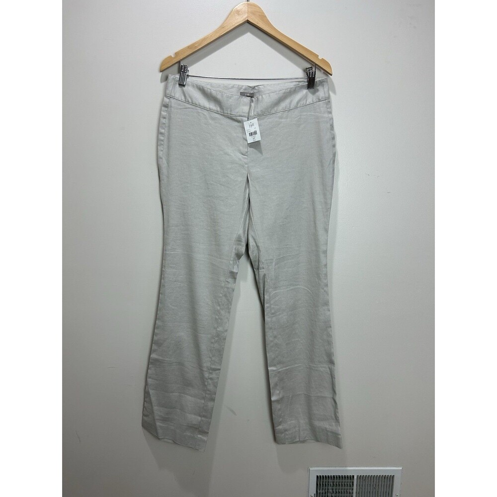 J Jill Linen Cotton Stretch Pants Pumice Beige Pants Trousers Size 8 Petite NWT